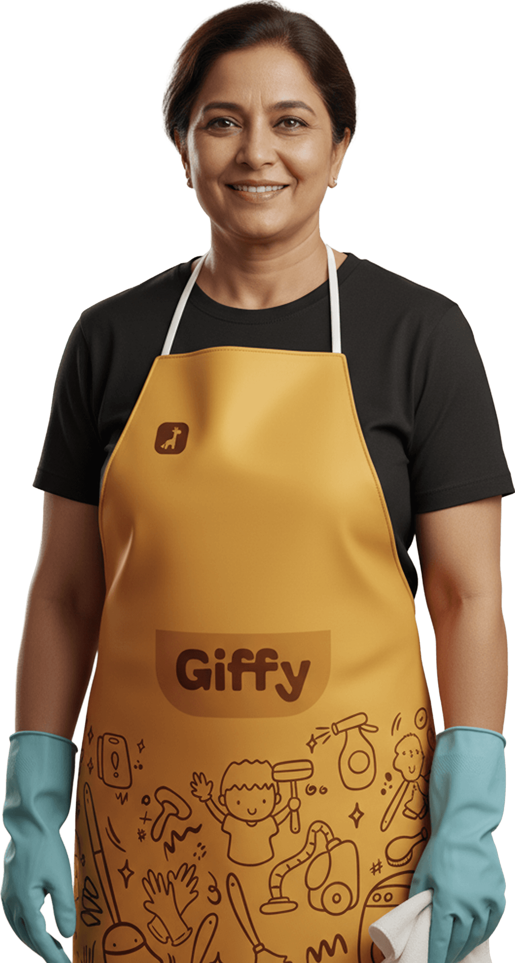 Giffy verified helper in apron